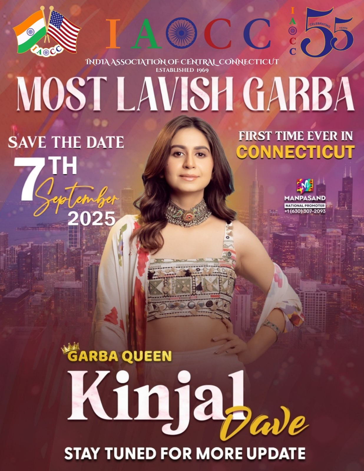 You are currently viewing For the FIRST TIME EVER in CONNECTICUT – experience Connecticut’s Most Lavish Indoor Garba featuring the Garba Queen, Kinjal Dave